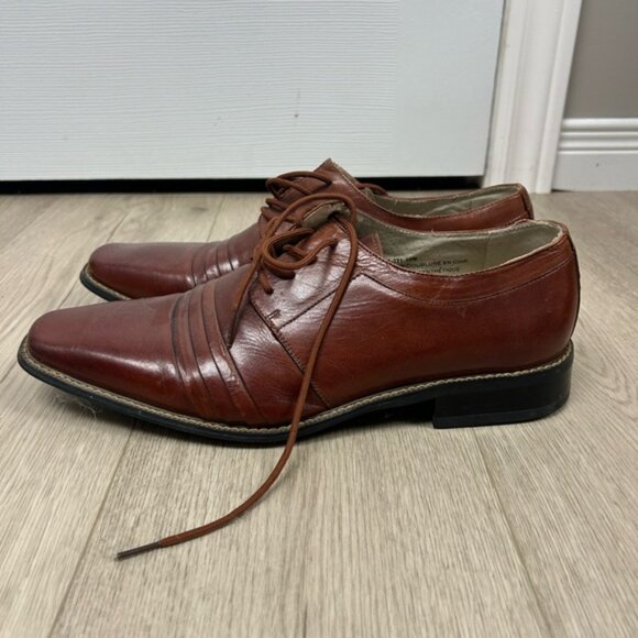 Stacy Adams Raynor 24748 Brown Men’s Leather Dress‎ Shoes - Picture 2 of 6